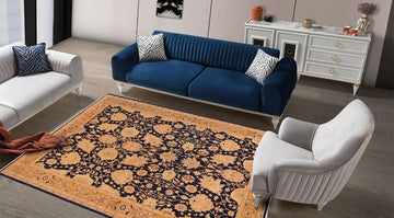 handmade Traditional Kafkaz Chobi Ziegler Blue Brown Hand Knotted RECTANGLE 100% WOOL area rug 10 x 13